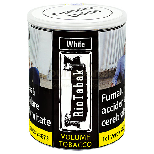 Cutie cilindrica cu 100 grame de tutun pentru injectat tuburi de tigari goale RioTabak White